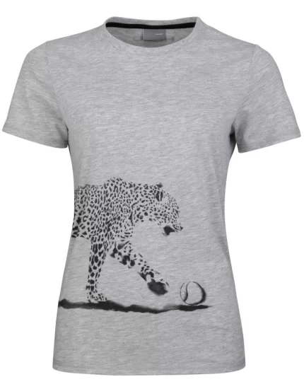 Head LEOPARD T-Shirt Grey melange - tennis t-shirt