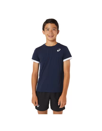 Asics Boys Tennis SS Top Midnight Brilliant White - boys shirt