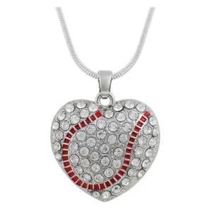 Gamma Silent Passion Heart-Charm Ball with Necklace Silver Red