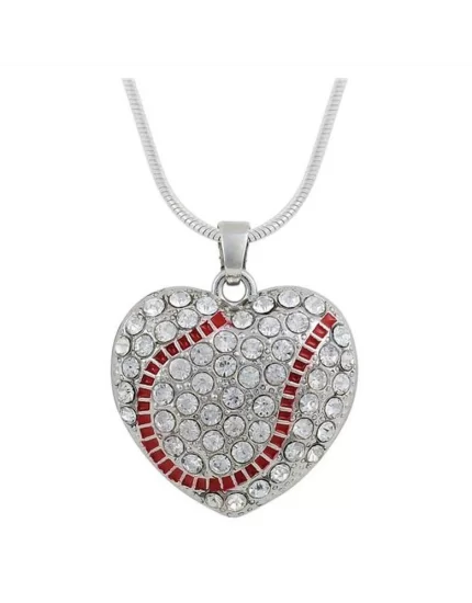 Gamma Silent Passion Heart-Charm Ball with Necklace Silver Red