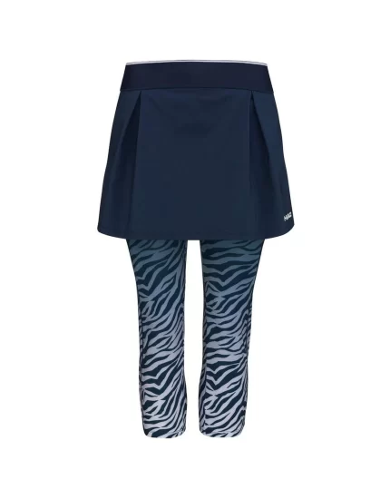 Head DYNAMIC 3/4 Tights Skort Women Dark Blue Print Vision - women's tennis skort