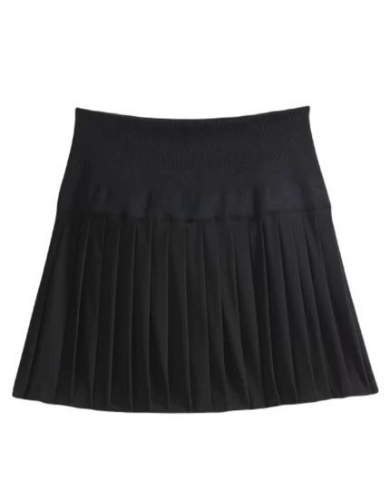 Wilson W Midtown Skirt Black - womens tennis skirt
