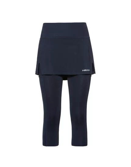 Head Club 3/4 Tights Skort W Dark Blue - womens tennis skort + leggins