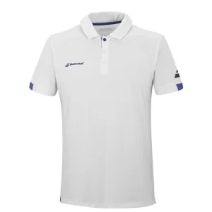 Babolat Play Polo Boy White 2024 - boy tennis shirt