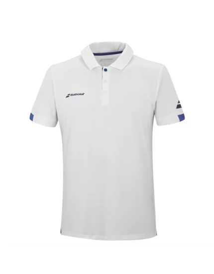 Babolat Play Polo Boy White 2024 - boy tennis shirt