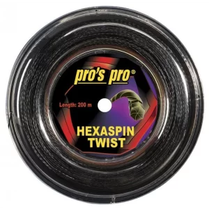 Pro's Pro Hexaspin Twist Black 200m - tennis string