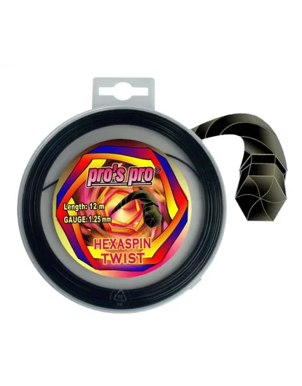 Pro's Pro Hexaspin Twist Black - tennis string