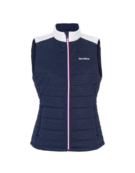 Tecnifibre Lady Sleeveless Bomber Navy - lady tennis jacket