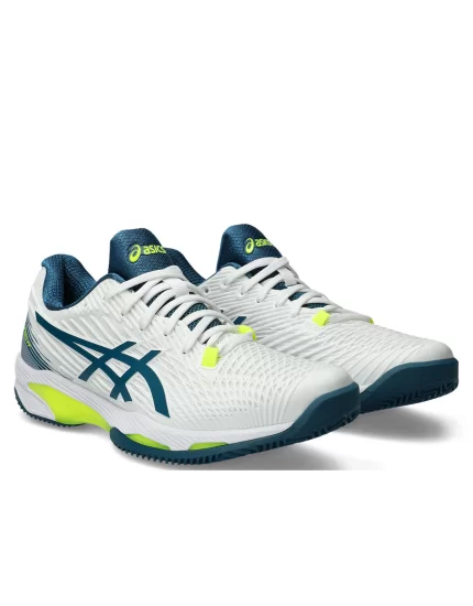 Asics Solution Speed FF 2 Clay White Restful Teal - tennis schoes