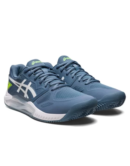 Asics Gel-Challenger 13 Clay Steel Blue Hazard Green - tennis shoes