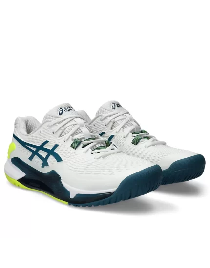 Asics Gel-Resolution 9 White Restful Teal - tennis shoes