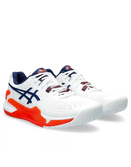 Asics Gel-Resolution 9 White Blue Expanse - tennis shoes