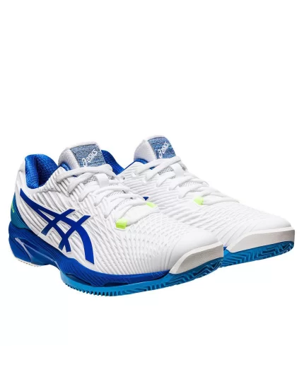 Asics Solution Speed FF 2 Clay White Tuna Blue - tennis schoes
