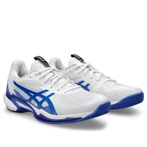 Asics Solution Speed FF 3 Clay White Tuna Blue - men's tennis shoes