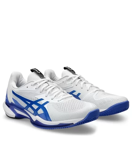 Asics Solution Speed FF 3 Clay White Tuna Blue - men's tennis shoes