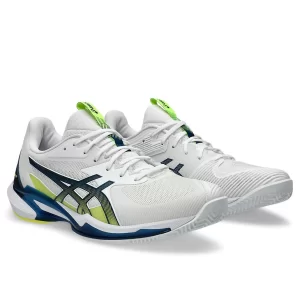 Asics Solution Speed FF 3 Clay White Mako Blue - men's tennis shoes