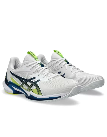 Asics Solution Speed FF 3 Clay White Mako Blue - men's tennis shoes