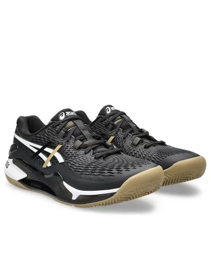 Asics Gel-Resolution 9 Clay Black Camel - tennis shoes