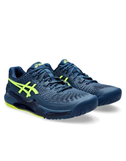 Asics Gel-Resolution 9 Mako Blue Safety Yellow - tennis shoes