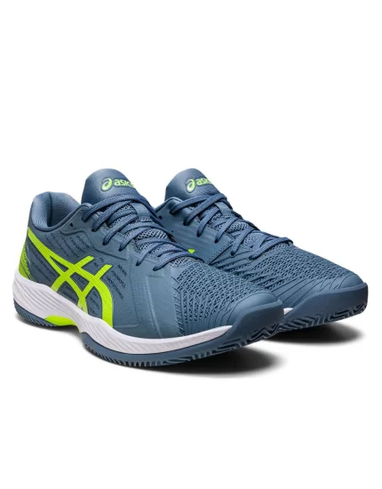 Asics Solution Swift FF Clay Steel Blue Hazard Green - men'smtennis shoes