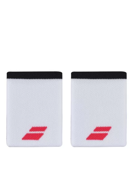 Babolat Logo Jumbo Wristband White Strike Red 2 Pack