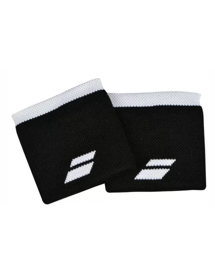 Babolat Logo Wristband Black White Pack 2