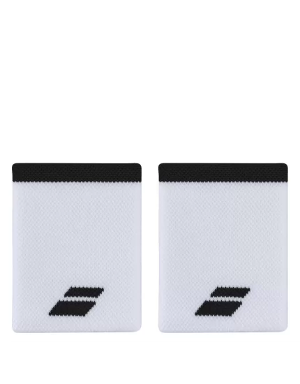 Babolat Logo Jumbo Wristband White Black 2 Pack