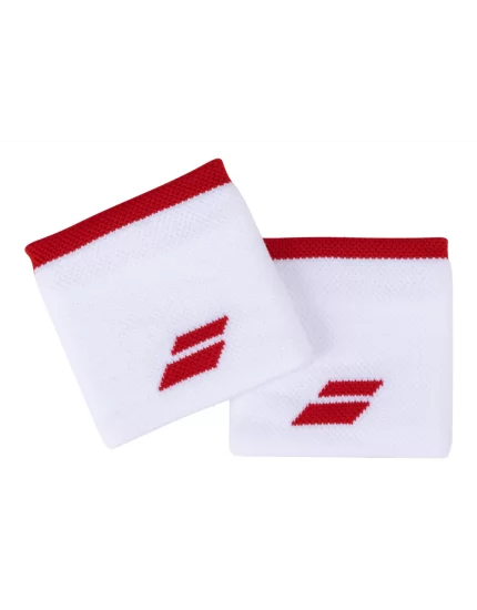 Babolat Logo Wristband White Tomato Red Pack 2
