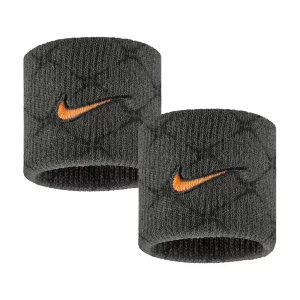 Nike Swoosh Classic Printed Wristbands Dri Fit Anthracite Black Total Orange (2 pcs.)