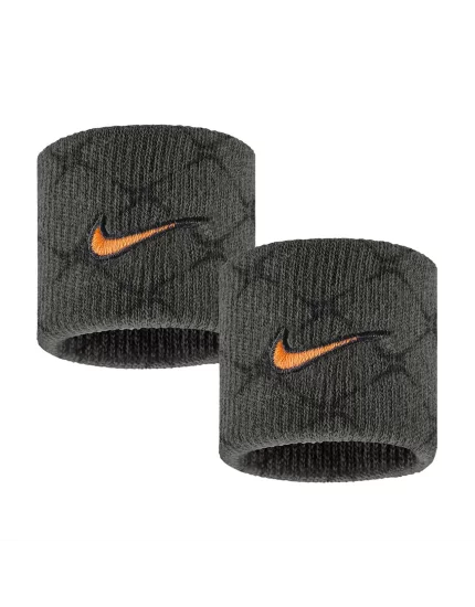 Nike Swoosh Classic Printed Wristbands Dri Fit Anthracite Black Total Orange (2 pcs.)