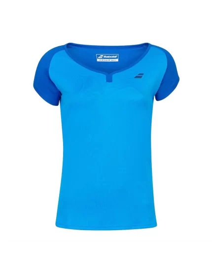 Babolat Play Cap Sleeve Top Girl Blue - girl tennis t-shirt