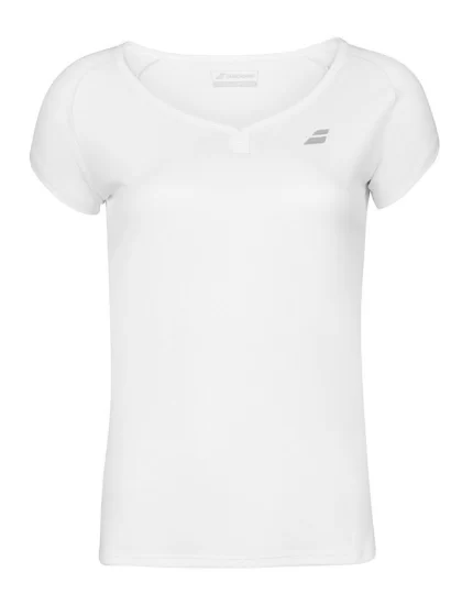 Babolat Play Cap Sleeve Top Girl White - girl tennis t-shirt
