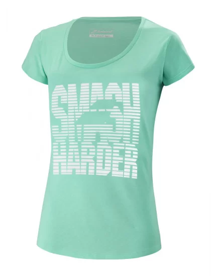 Babolat Message Tee Girl Turquoise - girl tshirt