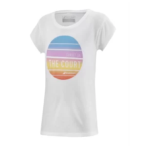 Babolat Exercise Message Tee Girl white - girl tshirt