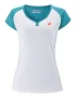 Babolat Play Cap Sleeve Top Girl White Green - girl tennis t-shirt