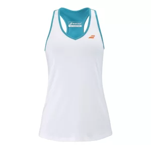 Babolat Play Tank Top Girl white-green - girl tennis top