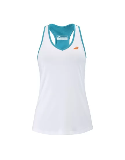 Babolat Play Tank Top Girl white-green - girl tennis top