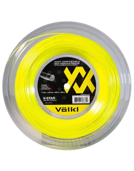 Volkl V-Star Neon Yellow 200m - tennis string