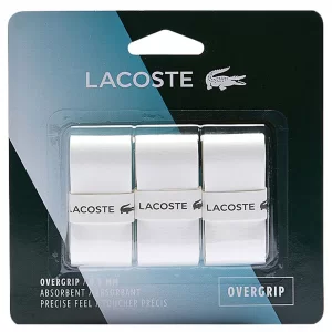 Lacoste Absorbent Overgrip White 3 Pack - overgrips