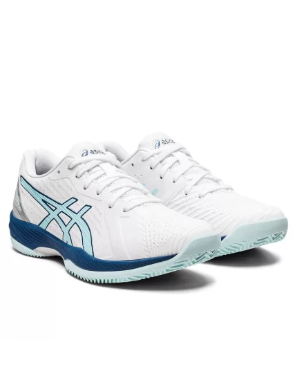 Asics Solution Swift FF Clay White Clear Blue - women'smtennis shoes