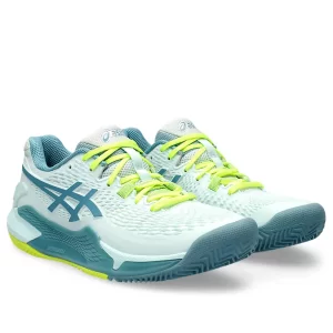 Asics Gel-Resolution 9 Clay Soothing Sea Gris Blue - women's tennis shoes
