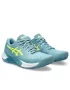 Asics Gel-Challenger 14 Clay Gris Blue Safety Yellow - women tennis shoes