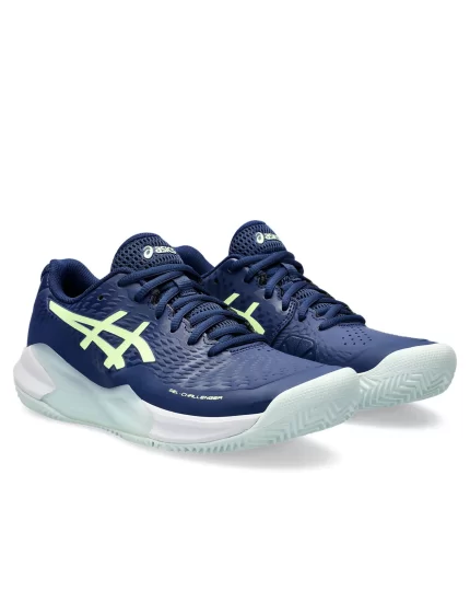 Asics Gel-Challenger 14 Clay Blue Expanse Illuminate Yellow - women tennis shoes