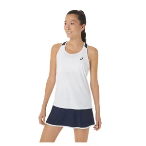 Asics Women Court Tank Brilliant White Midnight - women's tennis t-shirt