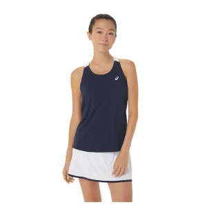 Asics Women Court Tank Midnight Brilliant White - women's tennis t-shirt