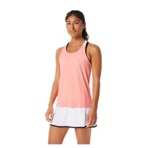 Asics Women Court Tank Guava Brilliant White - women's tennis t-shirt