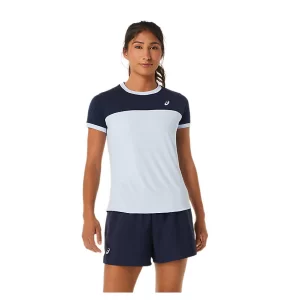 Asics Women Court SS Top Soft Sky Mignight - women's tennis t-shirt