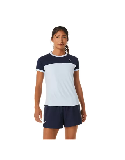 Asics Women Court SS Top Soft Sky Mignight - women's tennis t-shirt