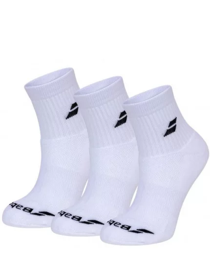 Babolat Quarter Socks White (3 pairs) - tennis soks